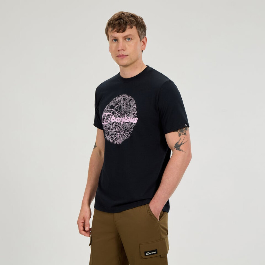 männer-karte für die toon tee - black die berghaus