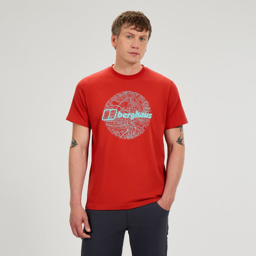 männer-karte für die toon tee - orange berghaus