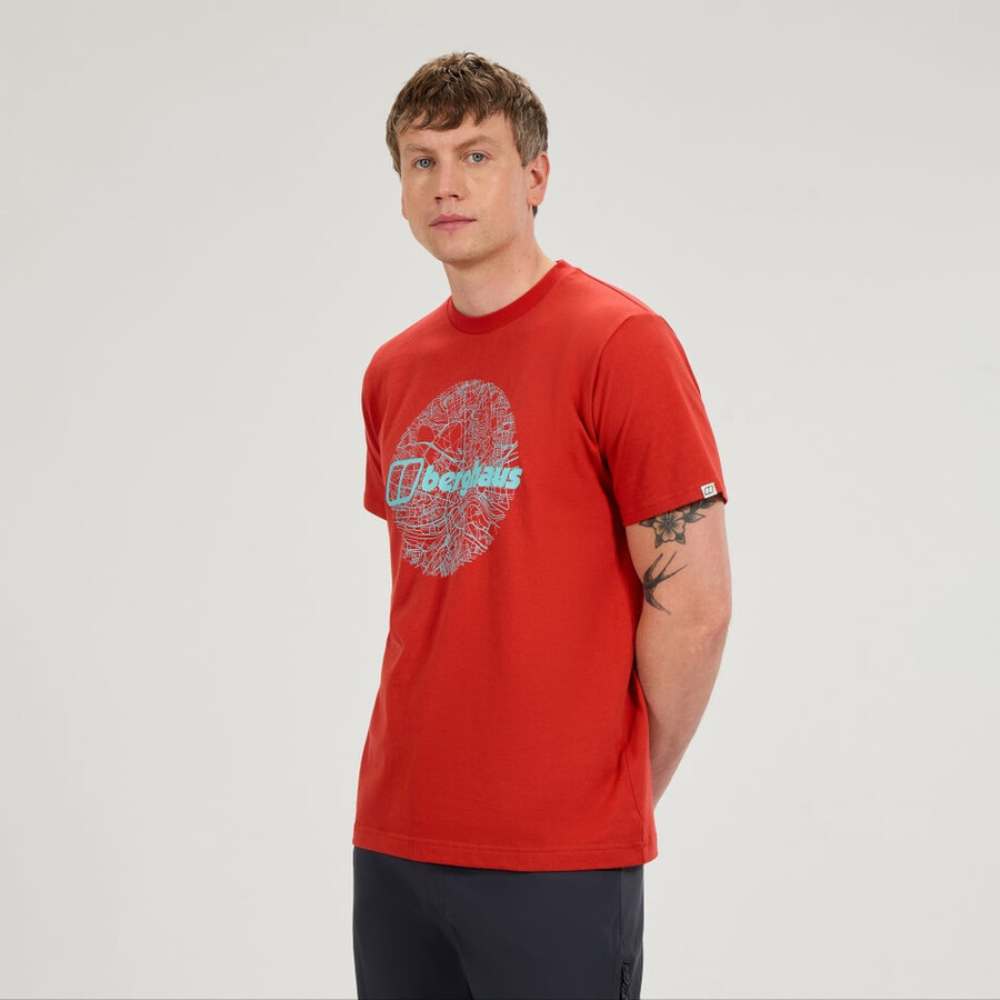 männer-karte für die toon tee - orange berghaus