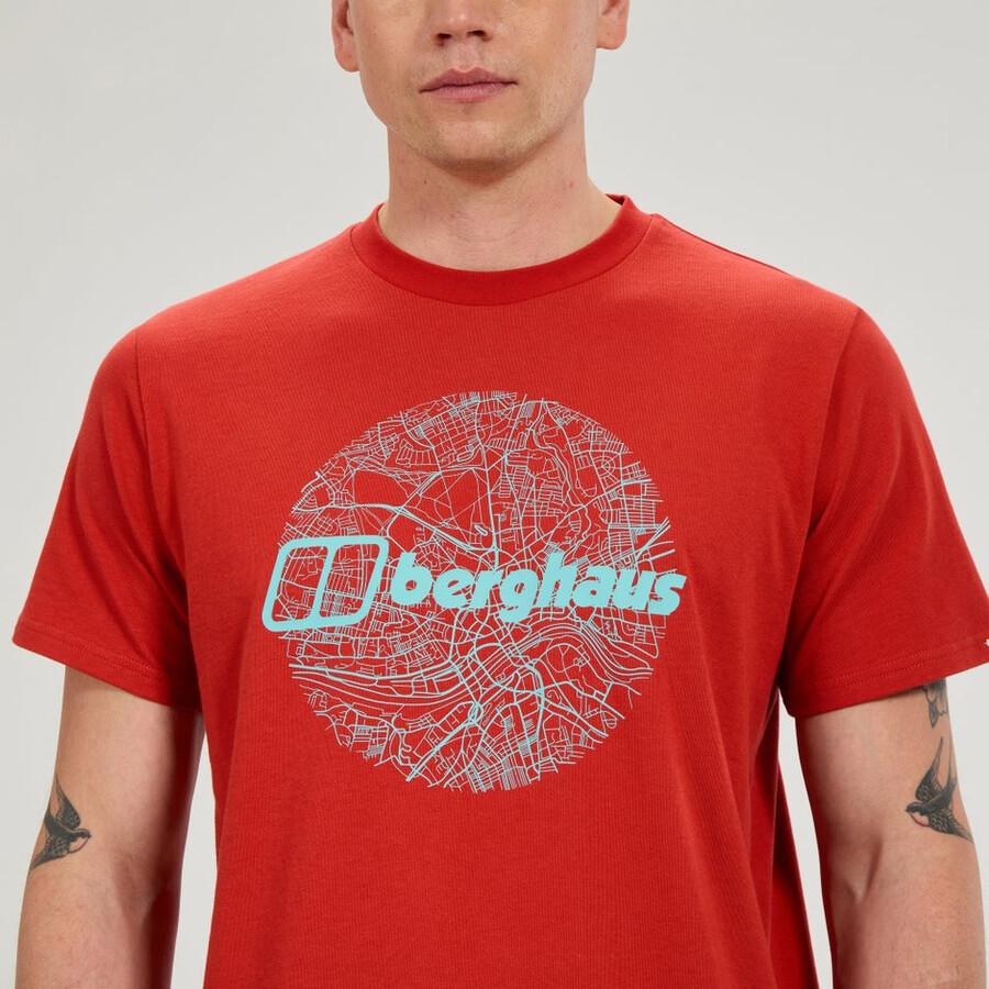 männer-karte für die toon tee - orange berghaus