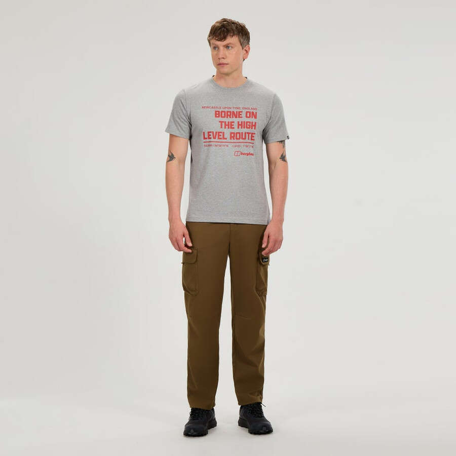 men s high level route tee - grau berghaus