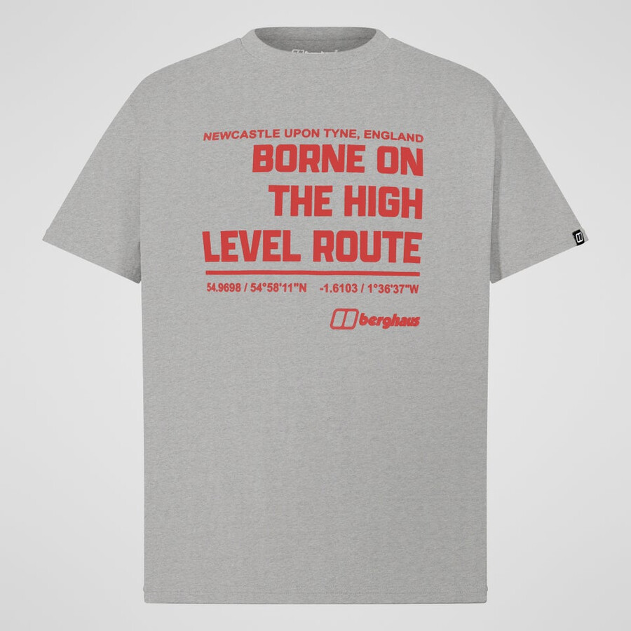 men s high level route tee - grau berghaus