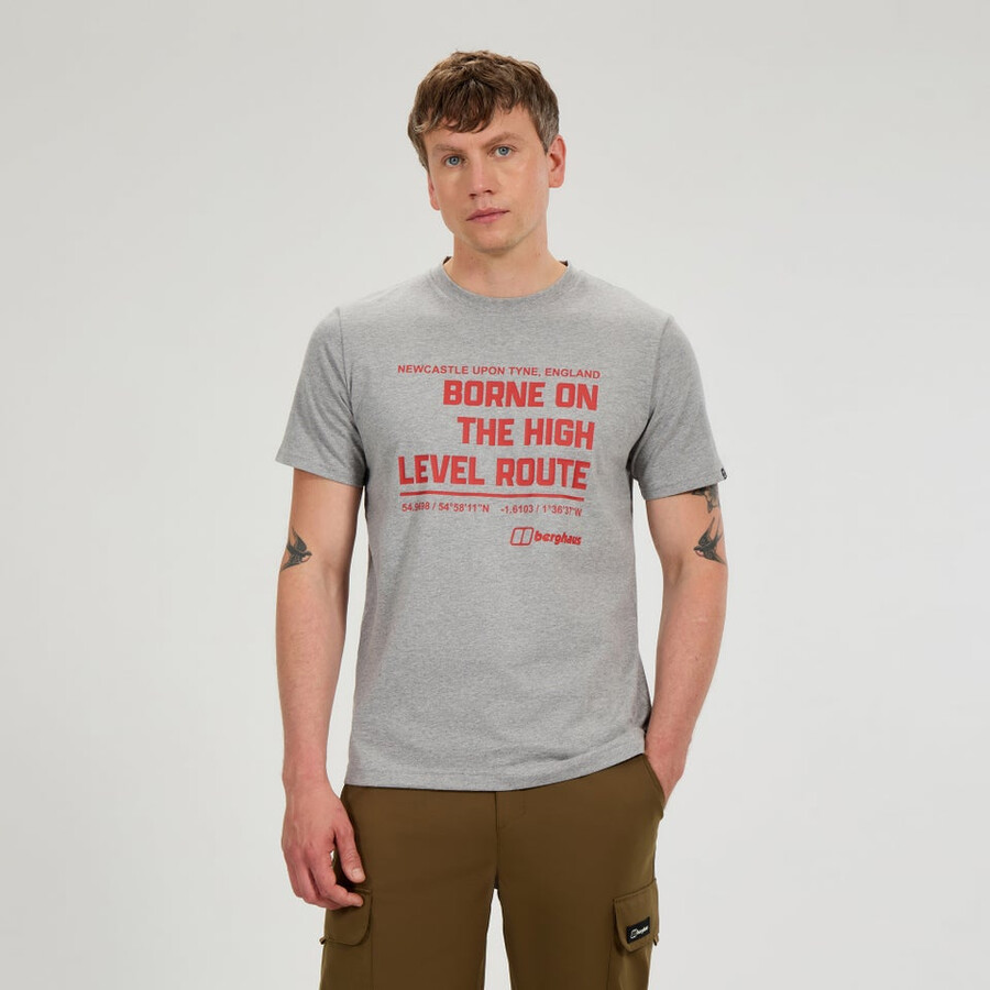 men s high level route tee - grau berghaus