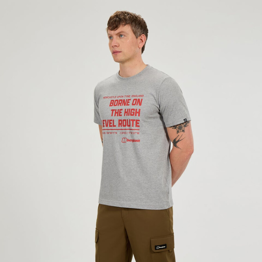men s high level route tee - grau berghaus