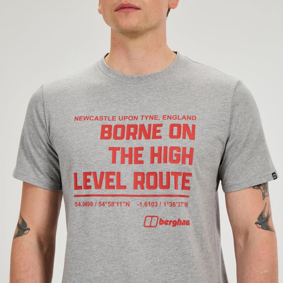 men s high level route tee - grau berghaus