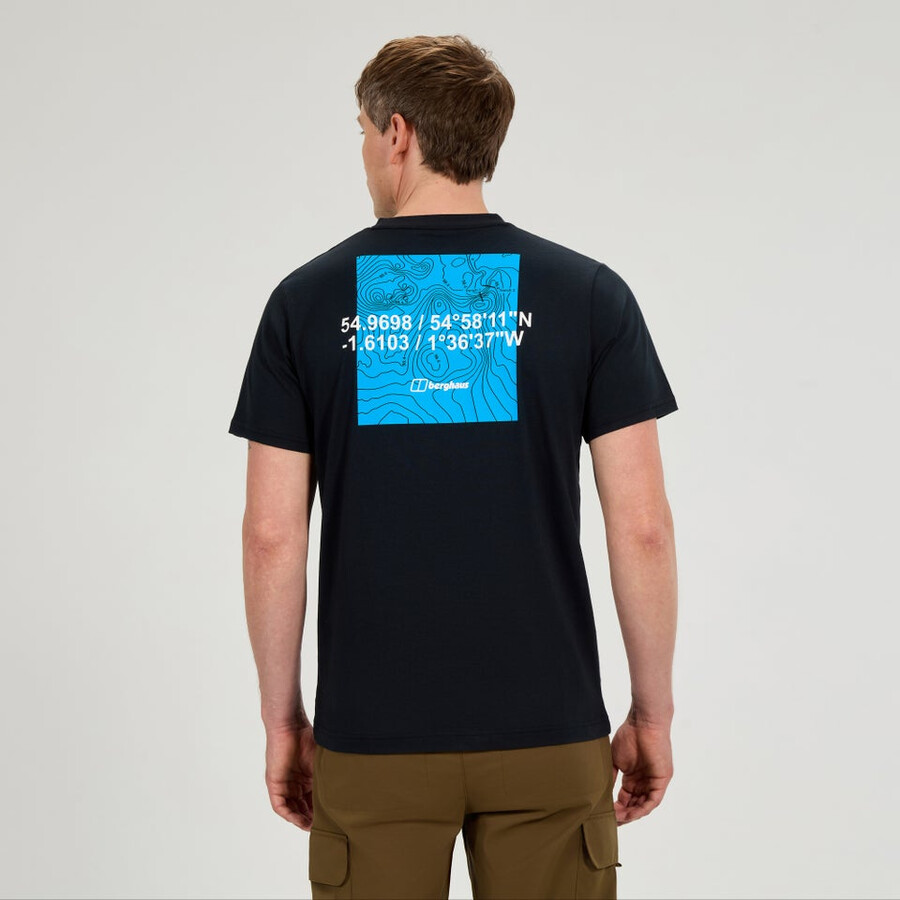 männer koordinaten tee - black die berghaus
