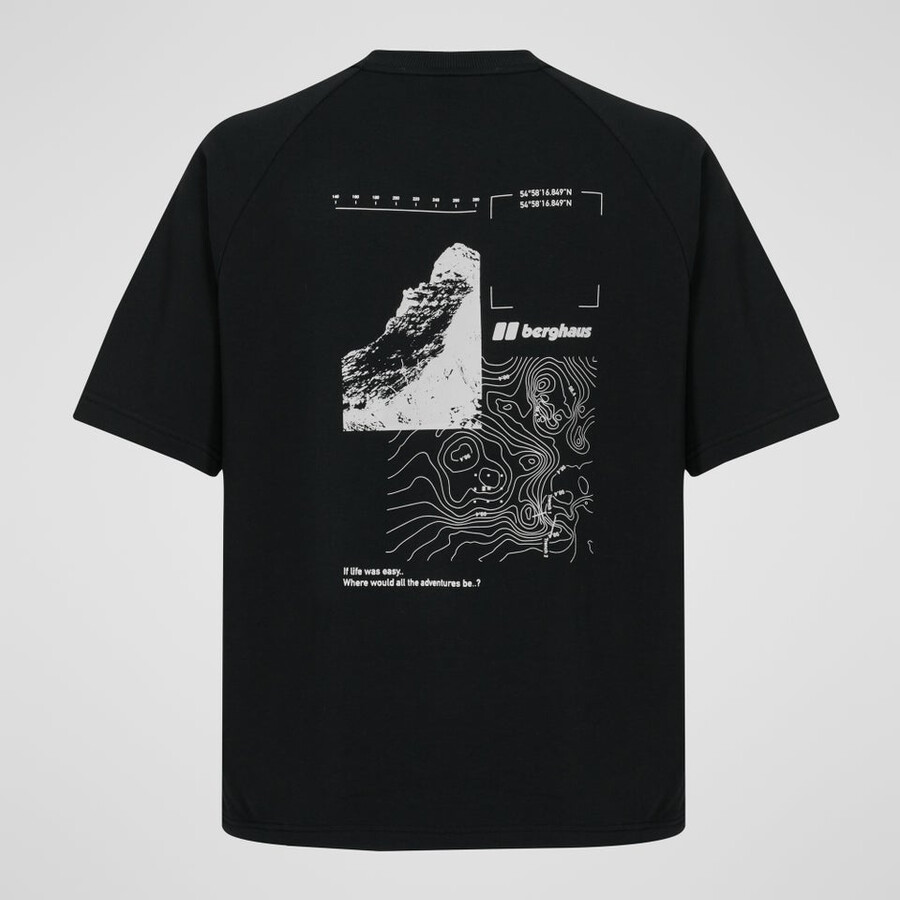 unisex vulkanismus tee - black die berghaus