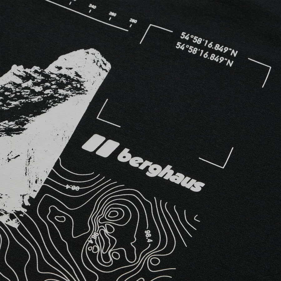 unisex vulkanismus tee - black die berghaus