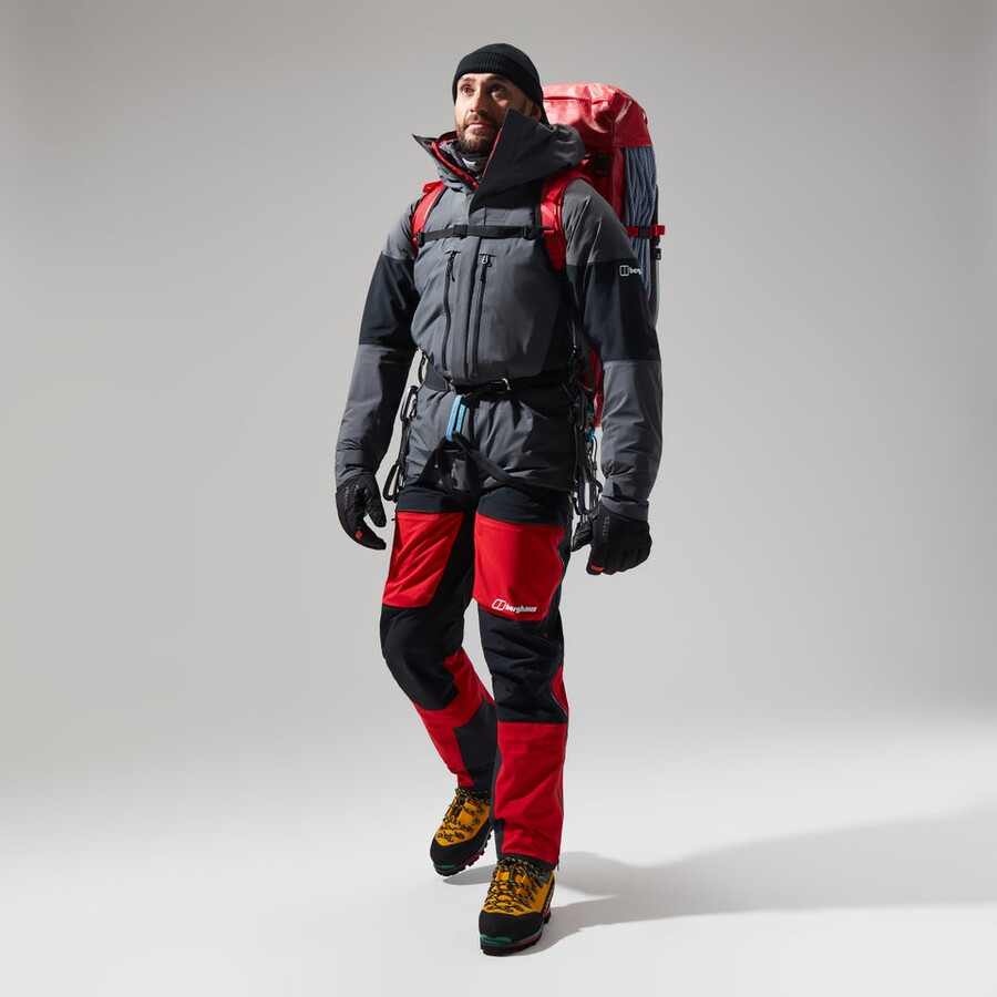 men s mtn guide gore-tex-pro-hose - schwarzrot berghaus