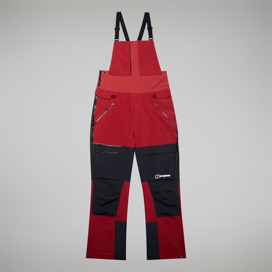 men s mtn arete abstieg gore-tex bib pants - dark rotschwarz berghaus