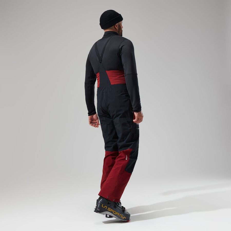 men s mtn arete abstieg gore-tex bib pants - dark rotschwarz berghaus