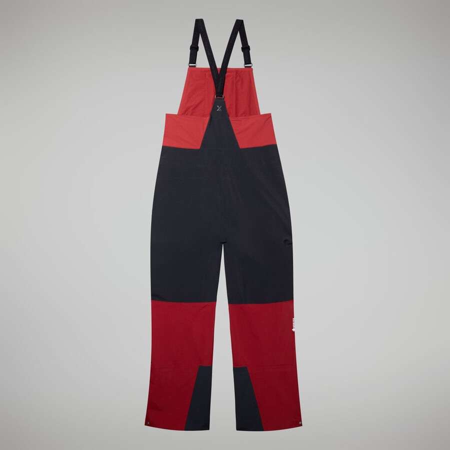 men s mtn arete abstieg gore-tex bib pants - dark rotschwarz berghaus