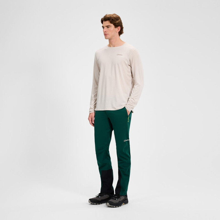 männer s ridge-roamer softshell hose - grün berghaus