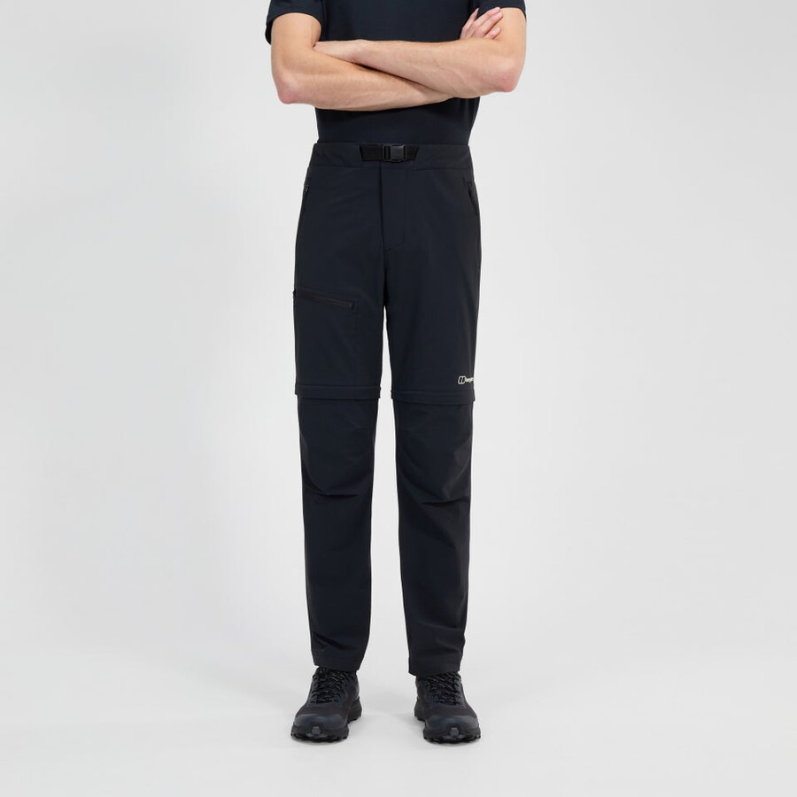 men s trail-explorer zip off pant - black die berghaus