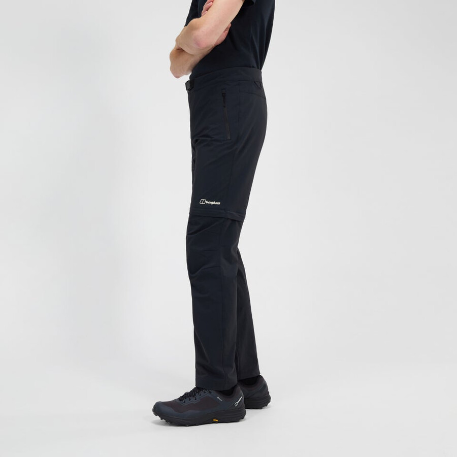 men s trail-explorer zip off pant - black die berghaus
