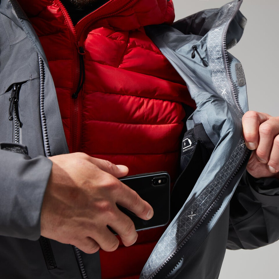men s mtn guide gore-tex-pro-jacke - grauschwarz berghaus