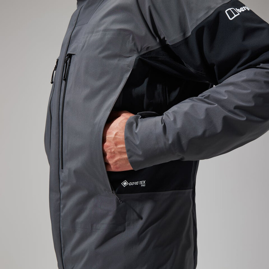 men s mtn guide gore-tex-pro-jacke - grauschwarz berghaus