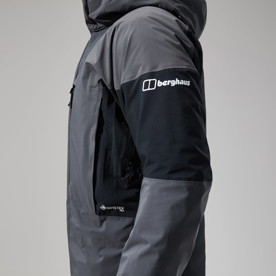 men s mtn guide gore-tex-pro-jacke - grauschwarz berghaus