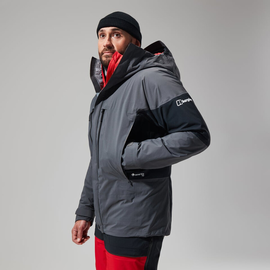 men s mtn guide gore-tex-pro-jacke - grauschwarz berghaus