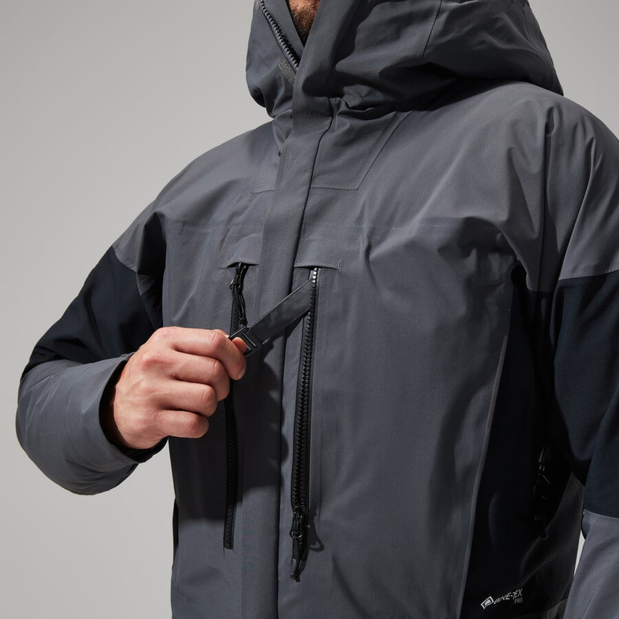 men s mtn guide gore-tex-pro-jacke - grauschwarz berghaus