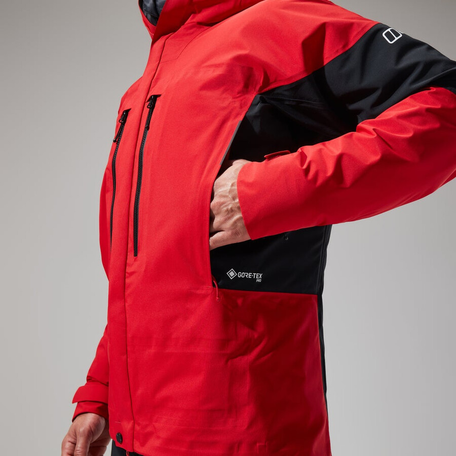 men s mtn guide gore-tex pro jacket - redblack die berghaus