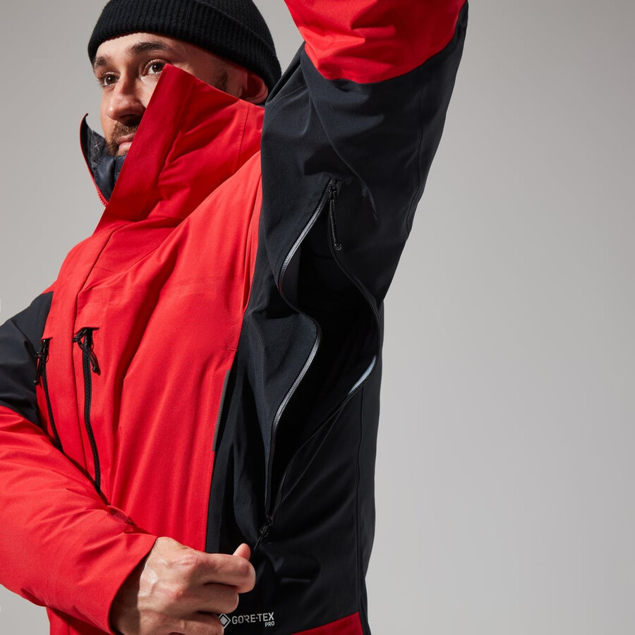men s mtn guide gore-tex pro jacket - redblack die berghaus