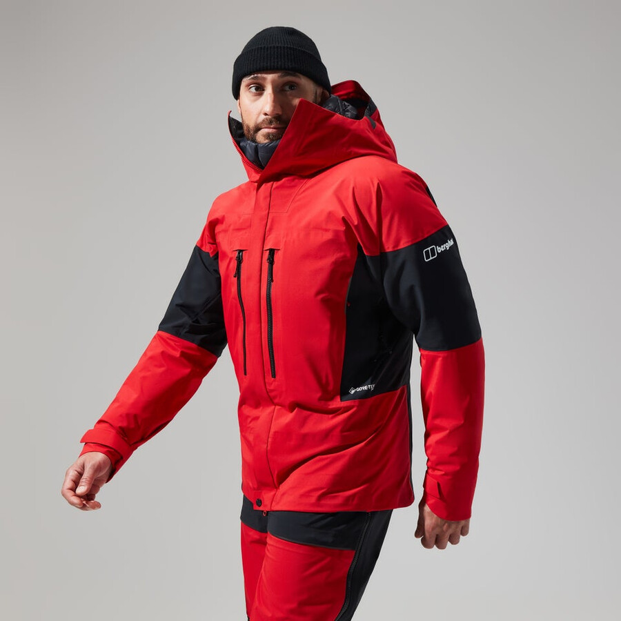 men s mtn guide gore-tex pro jacket - redblack die berghaus