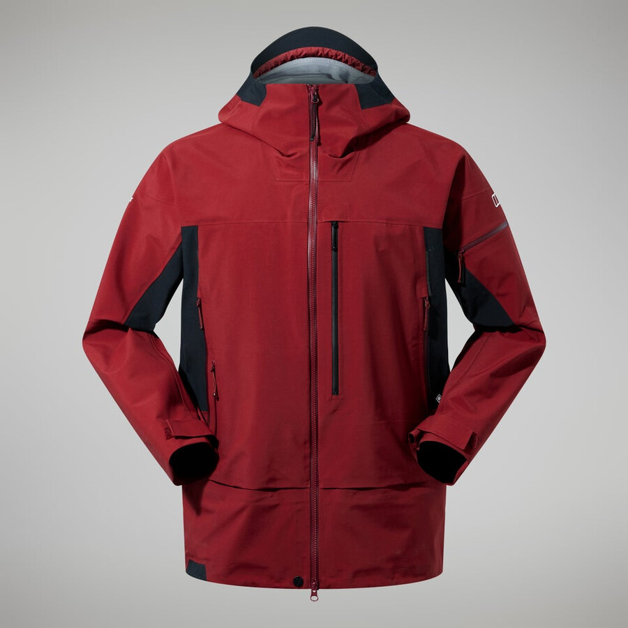 men s mtn arete abstieg gore-tex jacke - dark rotschwarz berghaus