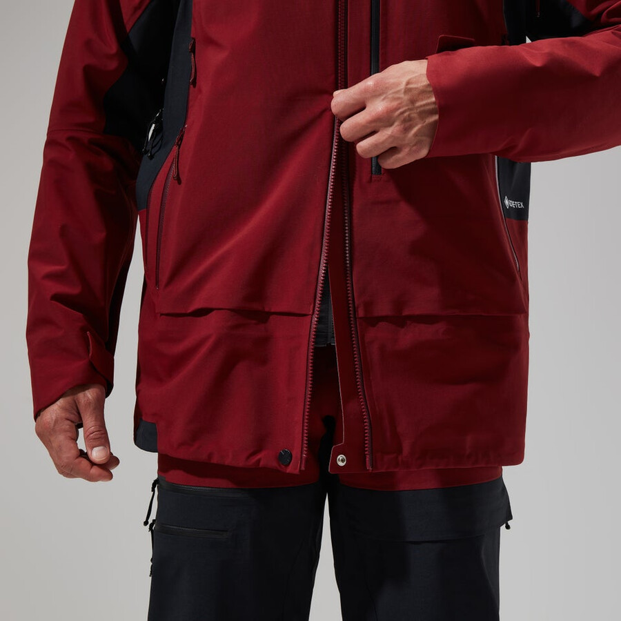 men s mtn arete abstieg gore-tex jacke - dark rotschwarz berghaus