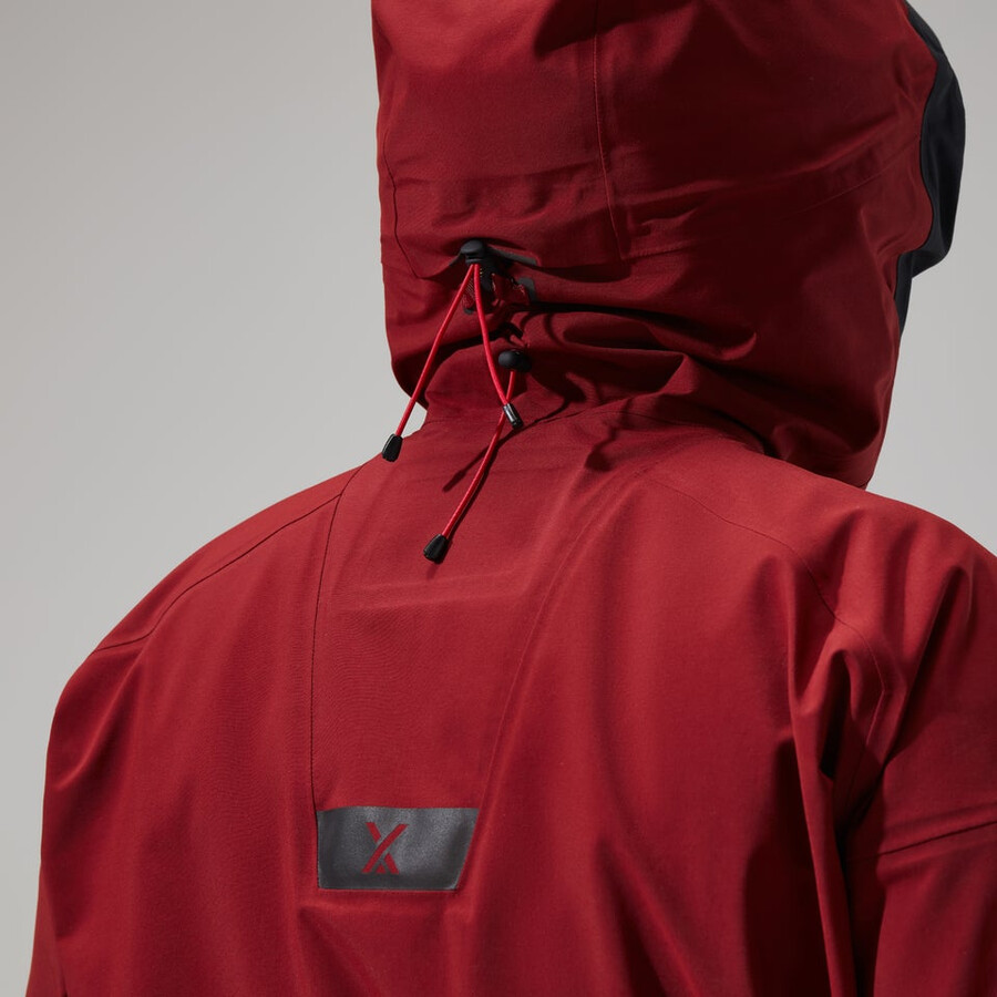 men s mtn arete abstieg gore-tex jacke - dark rotschwarz berghaus