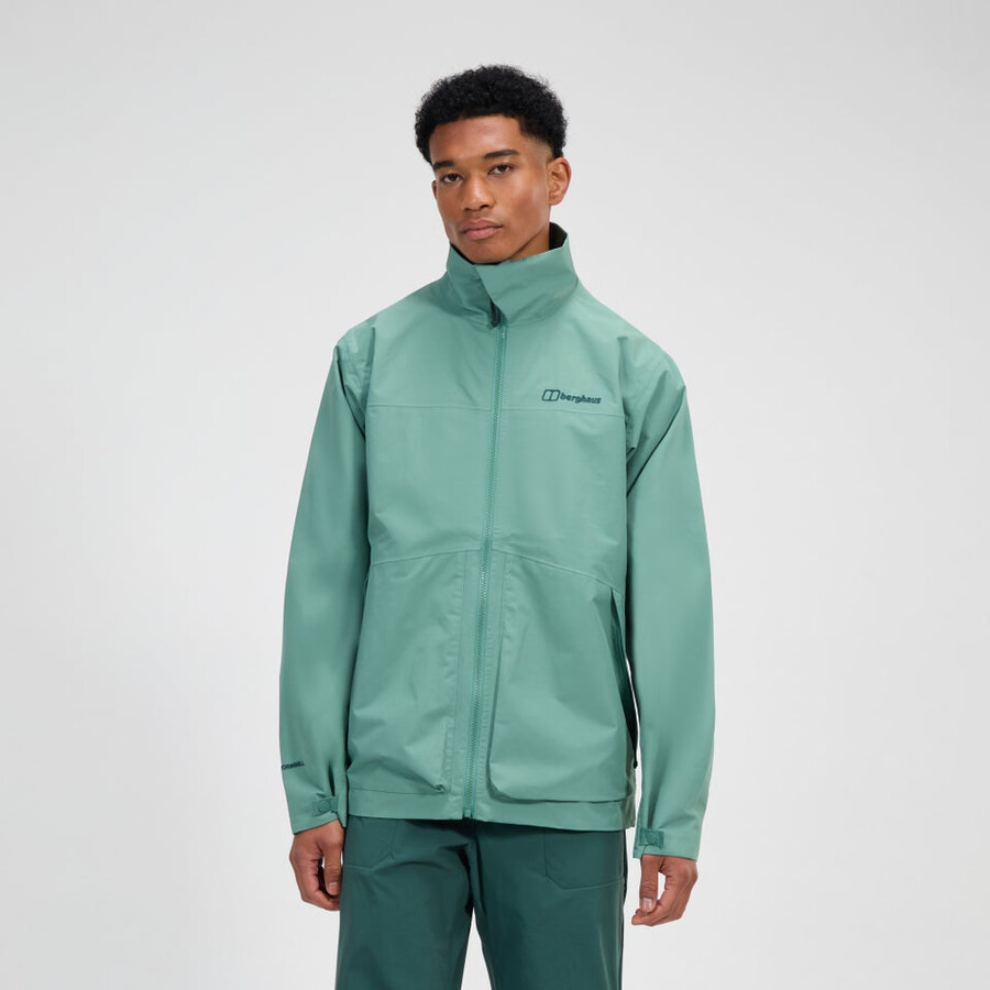 männer woodwalk wasserdichte jacke - grün berghaus