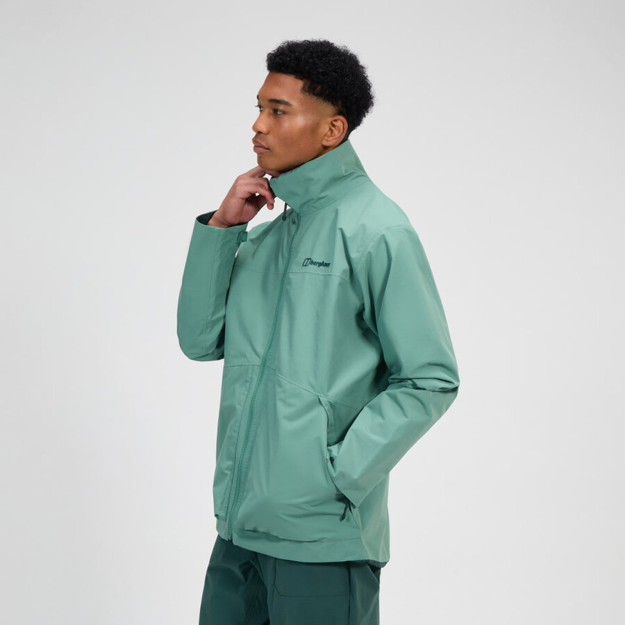 männer woodwalk wasserdichte jacke - grün berghaus