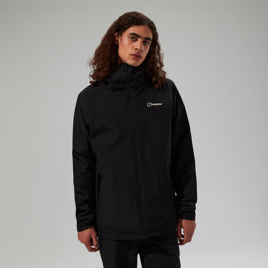men s deluge pro 3.0 isolierte wasserdichte jacke - schwarz berghaus