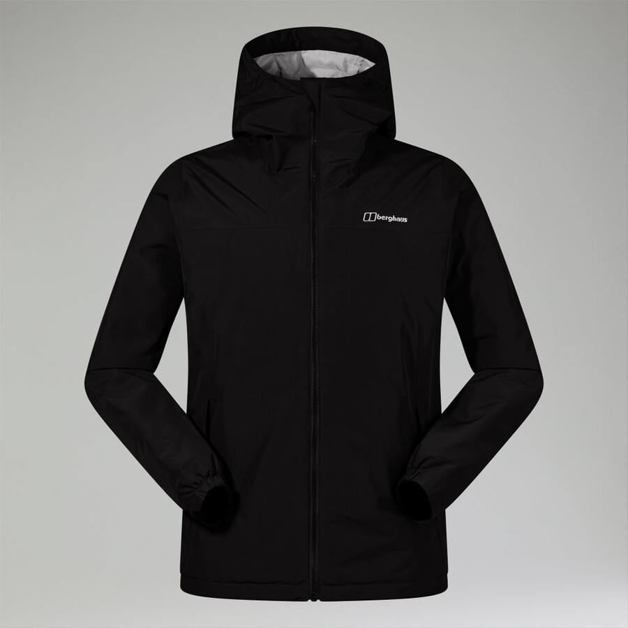 men s deluge pro 3.0 isolierte wasserdichte jacke - schwarz berghaus