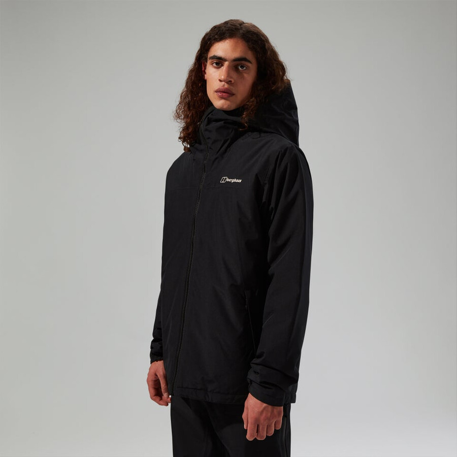 men s deluge pro 3.0 isolierte wasserdichte jacke - schwarz berghaus