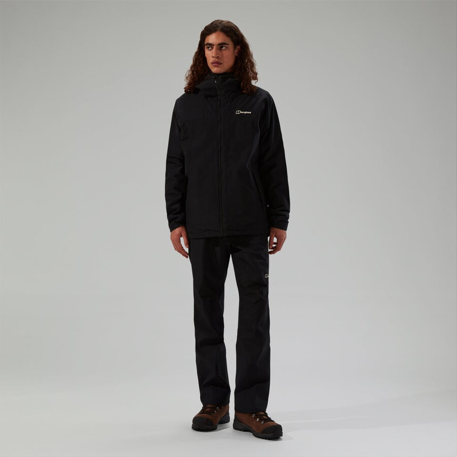 men s deluge pro 3.0 isolierte wasserdichte jacke - schwarz berghaus