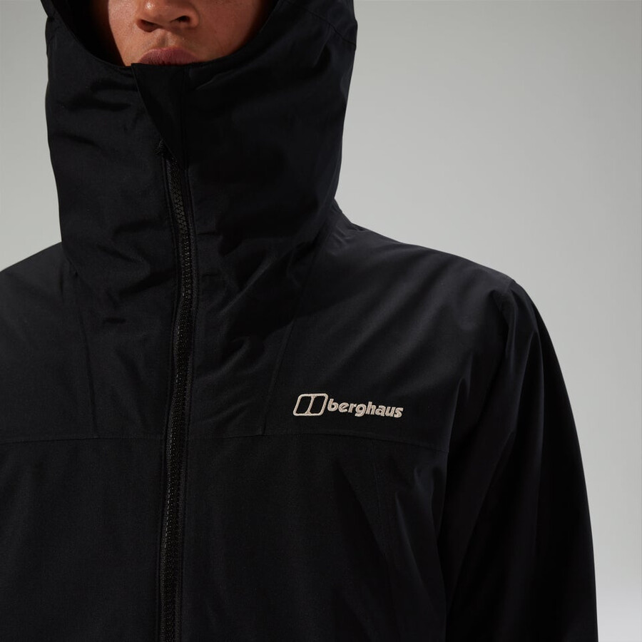 men s deluge pro 3.0 isolierte wasserdichte jacke - schwarz berghaus