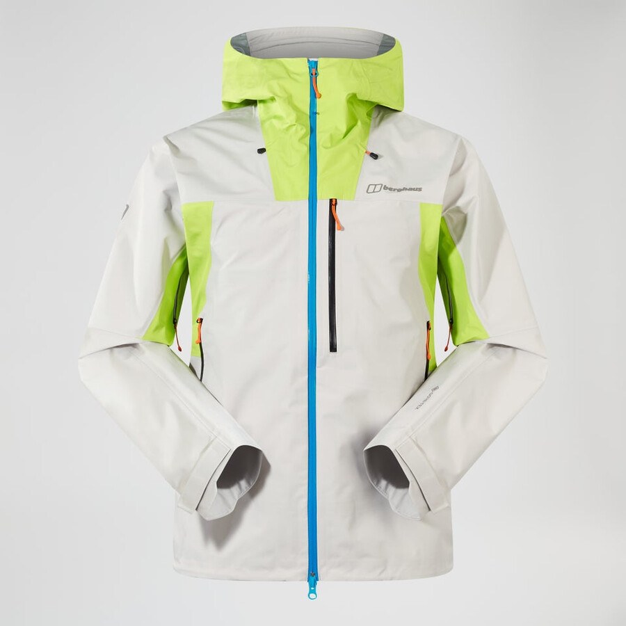 männer s ridge-seeker gore-tex wasserdichte jacke - graugelb berghaus