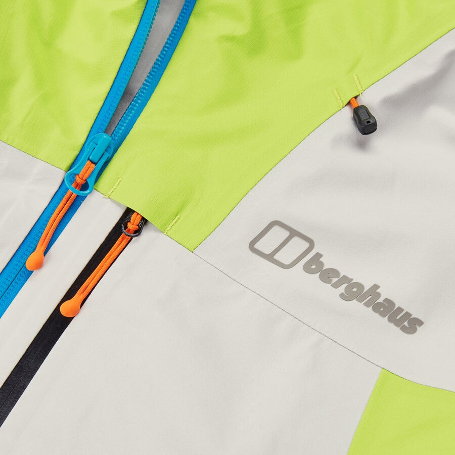 männer s ridge-seeker gore-tex wasserdichte jacke - graugelb berghaus