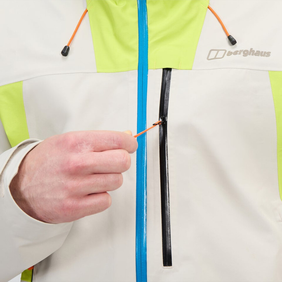 männer s ridge-seeker gore-tex wasserdichte jacke - graugelb berghaus