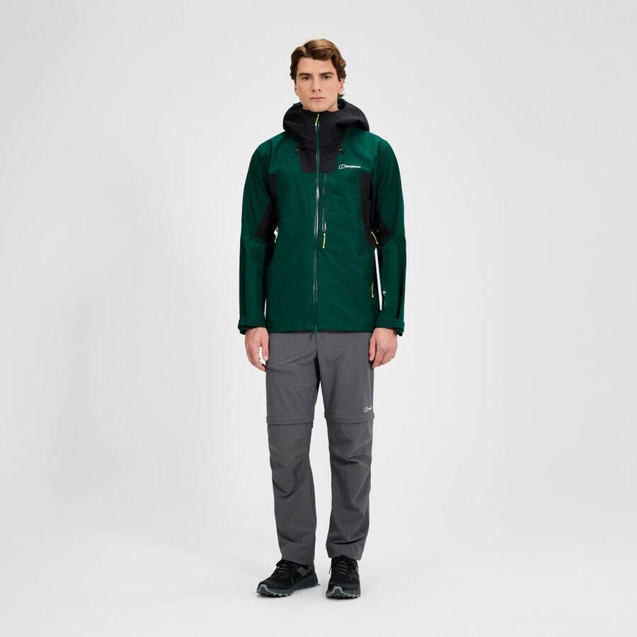 männer s ridge-seeker wasserdichte jacke - grünschwarz berghaus