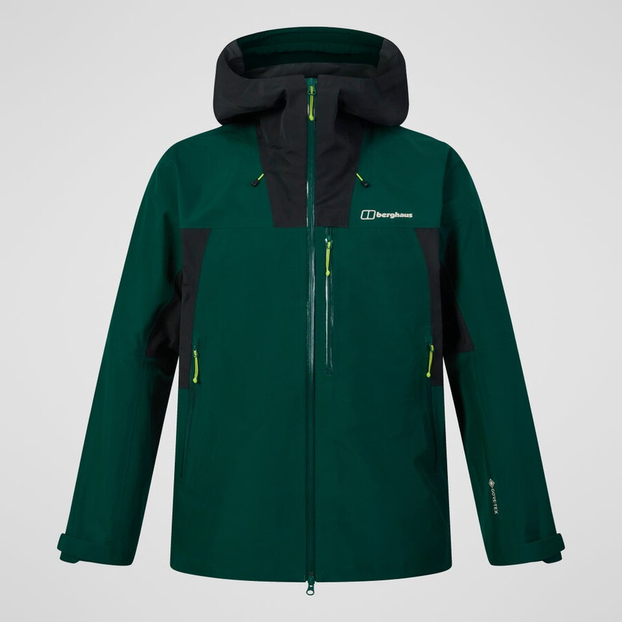 männer s ridge-seeker wasserdichte jacke - grünschwarz berghaus