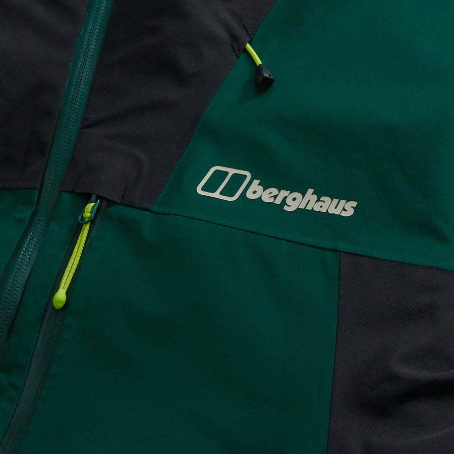 männer s ridge-seeker wasserdichte jacke - grünschwarz berghaus