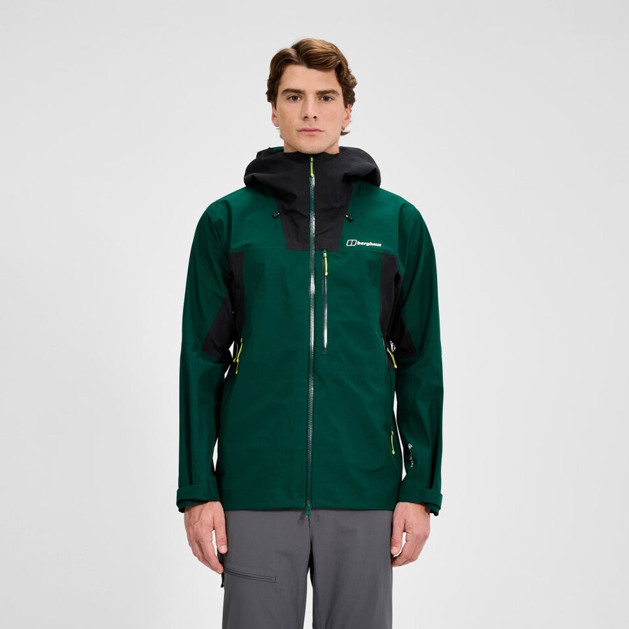 männer s ridge-seeker wasserdichte jacke - grünschwarz berghaus