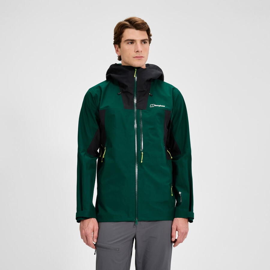 männer s ridge-seeker wasserdichte jacke - grünschwarz berghaus
