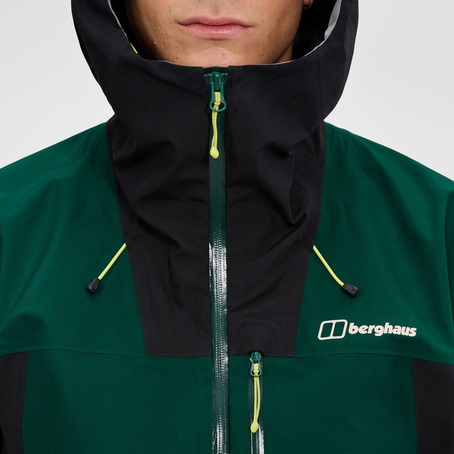 männer s ridge-seeker wasserdichte jacke - grünschwarz berghaus