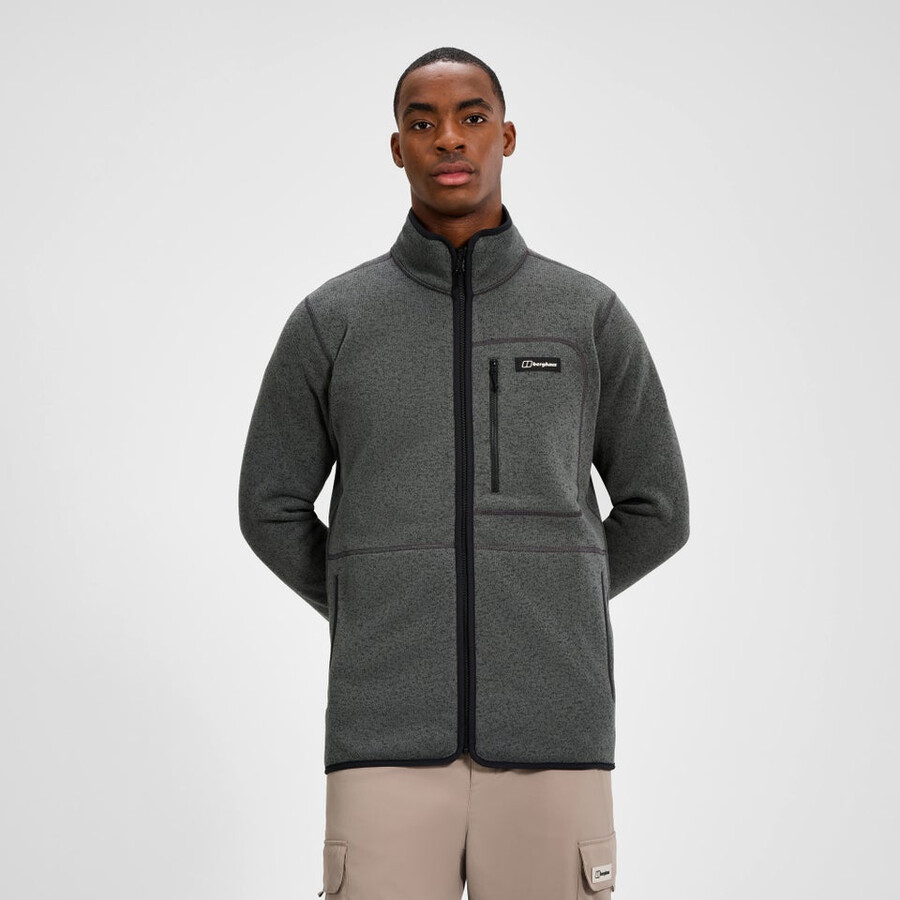 männer asterby interaktive jacke - schwarzgrau berghaus