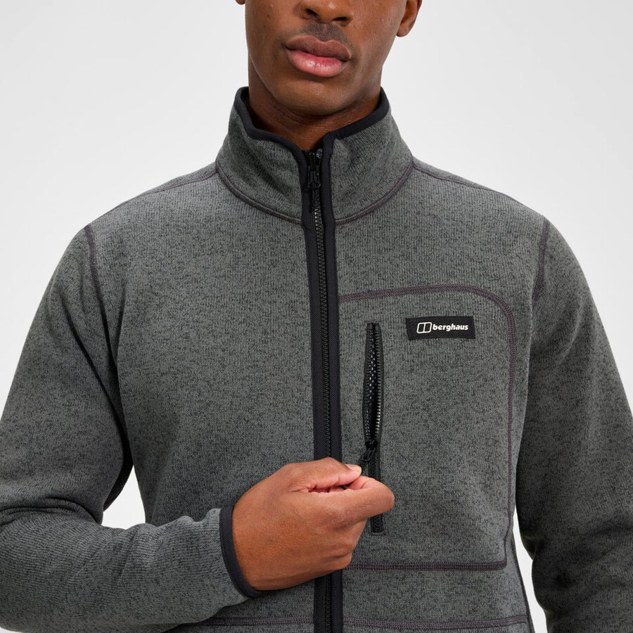 männer asterby interaktive jacke - schwarzgrau berghaus