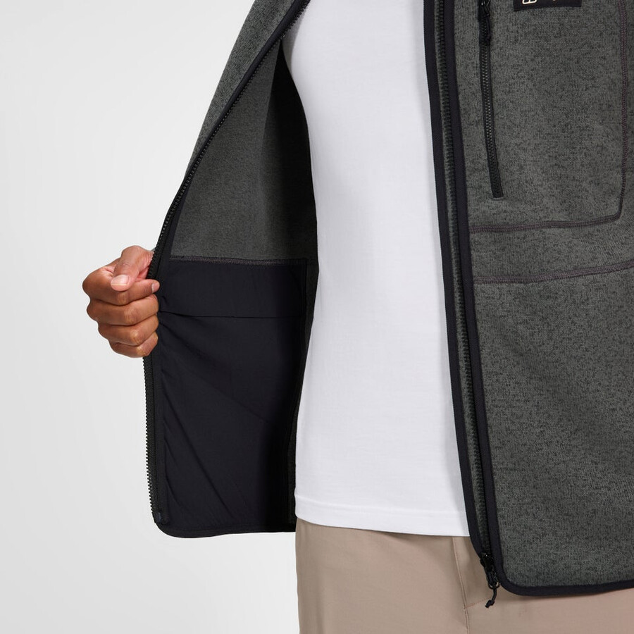 männer asterby interaktive jacke - schwarzgrau berghaus