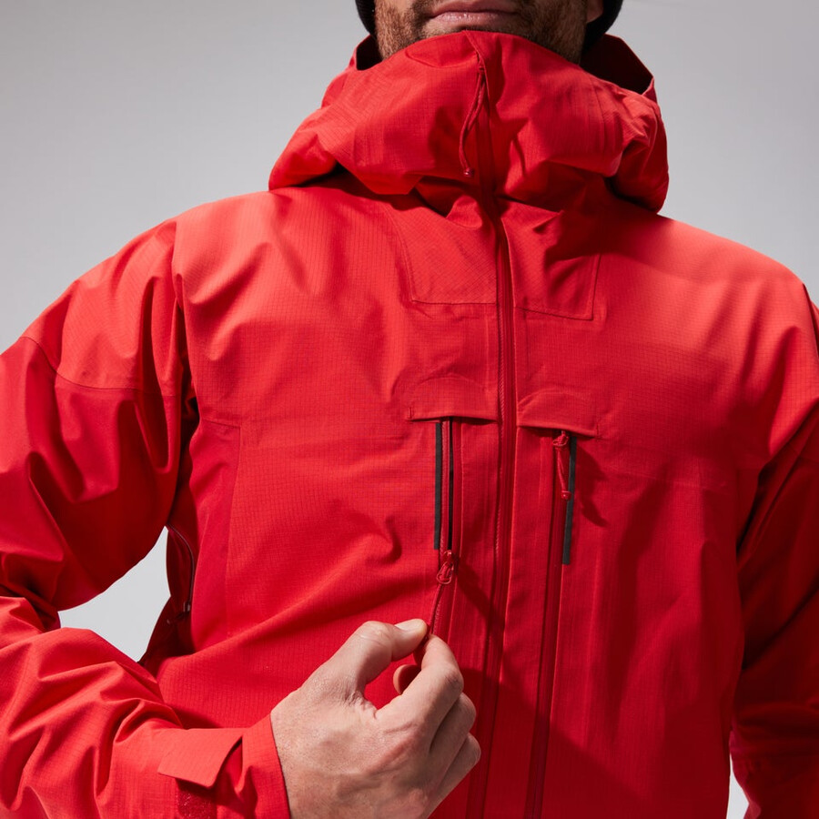 men s mtn guide alpine pro gore-tex jacke - rot berghaus
